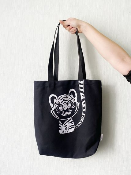 Экосумка шоппер 4Profi "Tiger" Діагональ (хлопок) чорна 14882