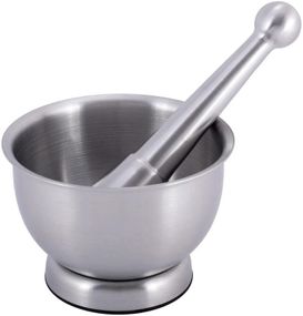 Ступа Kamille з нержавіючої сталі Ø12.5х8.5х8см зі сталевим товкачем