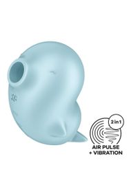 Вакуумный стимулятор Satisfyer Sassy Seal с вибрацией, голубой, 9.5 см