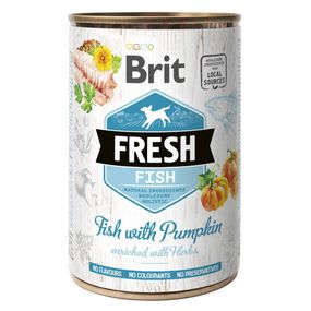 Корм Brit Fresh Dog Fish вологий з рибою та гарбузом для дорослих собак 400 гр