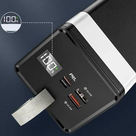 Повербанк з вбудованим LED-фонариком HOCO LED Powermaster J86 40000mAh | 2USB/Type-C, PD/QC, 5A/22.5W (47073- J86_1243) | Зображення 8