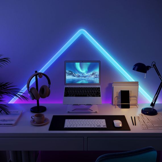 Набір настінних світильників Govee  H6062 Glide RGBIC Wall Light (6+1) RGB (B6062301) | Зображення 1