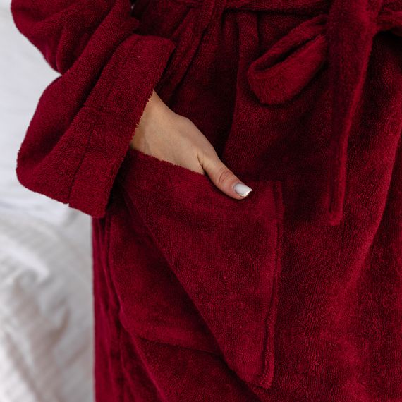 Халат SoundSleep Glory кімоно махровий 2XL бордо (94336092) | Зображення 4