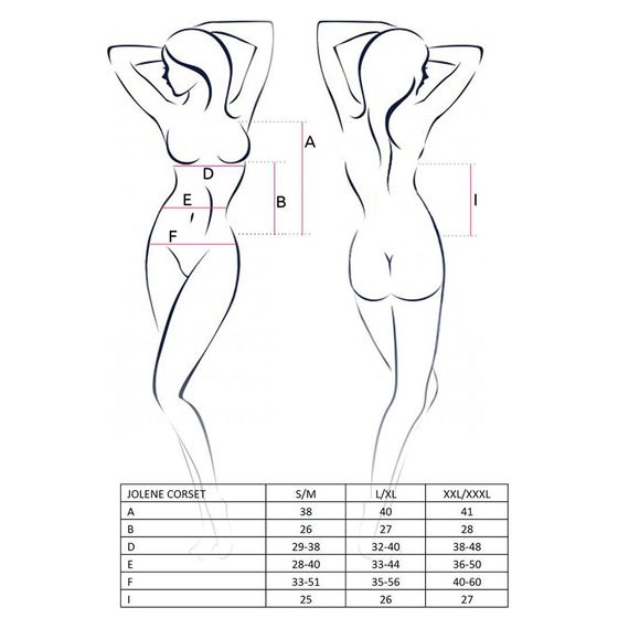 Корсет з пажами JOLENE CORSET black L/XL - Passion, трусики, напіввідчинені груди, напівпрозорий | Зображення 4