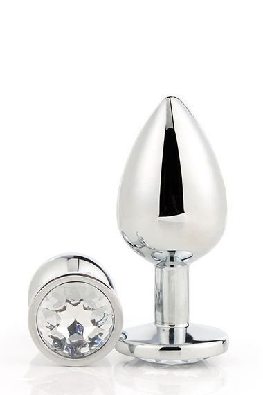 Dt21785 анальна пробка з каменем GLEAMING LOVE SILVER PLUG SMALL Sex Aura | Зображення 2