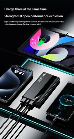 Портативное зарядное устройство 10000mAh Power Bank 120 Вт с быстрой зарядкой и высокой емкостью | Зображення 4