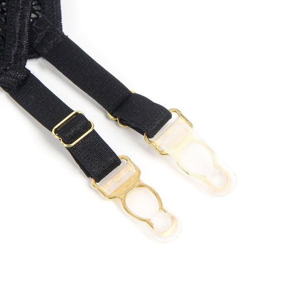 Корсет с гартерами и подвязками Star Night на молнии, чёрный, XS–S sexstyle | Зображення 8