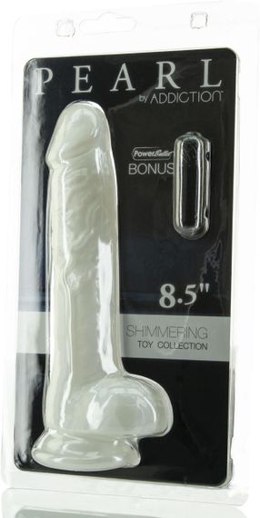 Фаллоимитатор ADDICTION Pearl 8.5" Dildo with Balls, вибропуля в подарок sexstyle | Зображення 4
