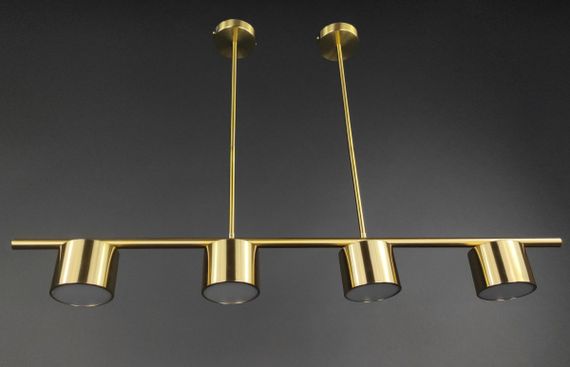 Люстра світлодіодна стельова LED світильник для квартири на стелю лед 27719 Латунь 33-63х10х100 см. | Зображення 2