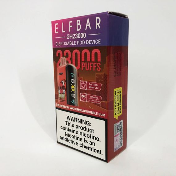 ELF BAR GH 23000 5%. Клубнично-арбузная жевательная резинка (Strawberry Watermelon Bubble Gum) | Зображення 3