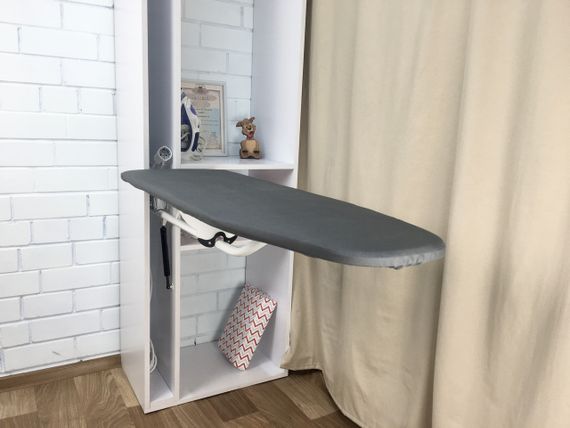 Гладильная доска встроенная, металл с Амортизатором 110*30, Желтые треугольники тефлоновый | Зображення 2