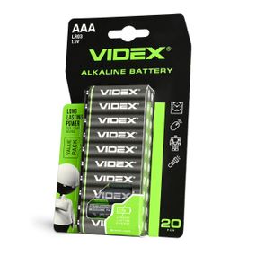 Щелочная батарейка VIDEX LR03/AAA, 20 шт., в блистере