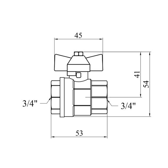 Кран кульовий Valves 3/4" ВВ PN30 синій метелик | Зображення 1
