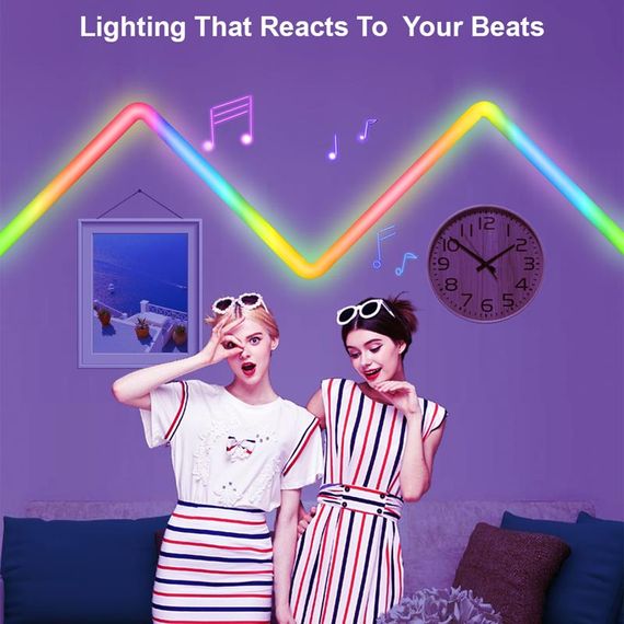 Настінний світильник Lines SAL-013B Bluetooth USB interface with app (8+4 pcs) White | Зображення 2
