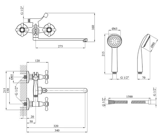Змішувач для ванни Agua Toledo-C074 (CV018083) | Зображення 1