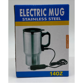 Термокружка в автомобіль Electric Mug 12В — Електрична чашка з підігрівом (350 мл), нержавіюча сталь, колір Металік