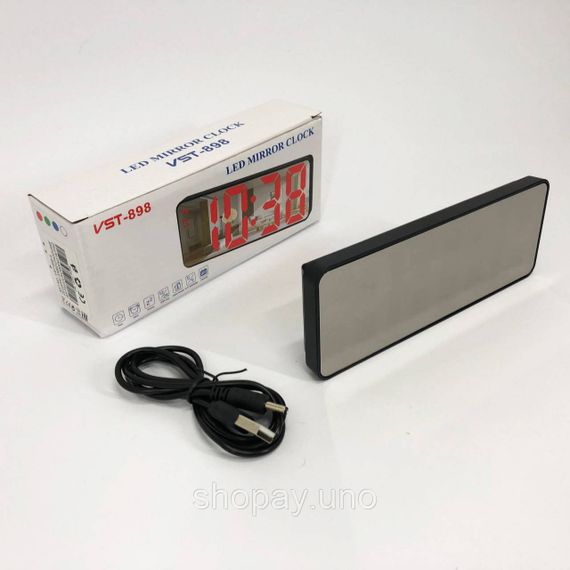 Настольные цифровые часы с подсветкой VST-898-4, Современные часы с LED подсветкой EC-38 | Зображення 5