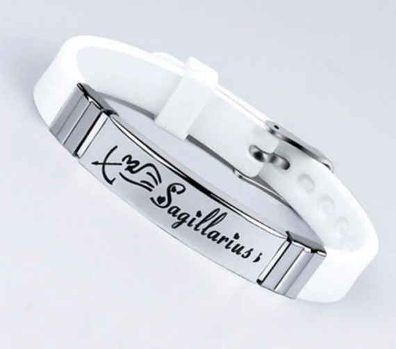Силиконовый браслет Primo Zodiac - Sagittarius (Стрелец) - White
