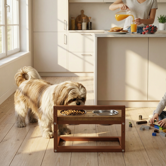 Миски на регулируемой подставке для маленьких собак Hollky Flex S (2 × 0.450 л) FS-422523-GLNT | Зображення 1