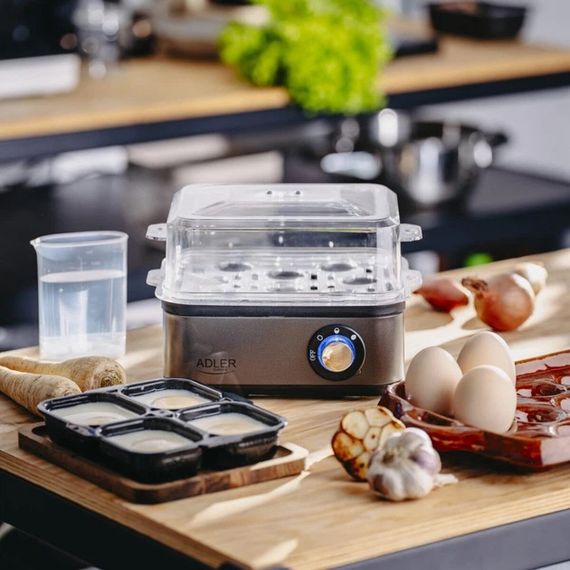 Яйцеварка на 8 яєць 800 Вт Adler AD 4486 Gun Metal | Зображення 1