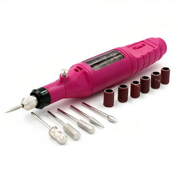 Портативна фрезер-ручка для манікюру 20000 об/хв + 6 фрез, Рожевий / Машинка для апаратного манікюру | Зображення 7