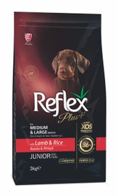 Корм Reflex Plus Junior Medium & Large Breeds Lamb & Rice сухий з ягнятком для цуценят середніх та великих порід 3 кг