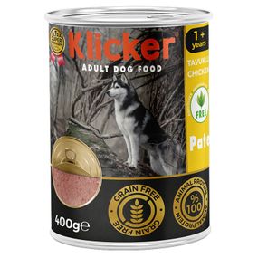 Влажный корм Klicker паштет для взрослых собак с КУРКОЮ конс 400г.