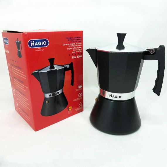 Кофеварка для индукционной плиты Magio MG-1006 | Гейзерная кофеварка для плиты | Кофеварка YZ-254 для дома