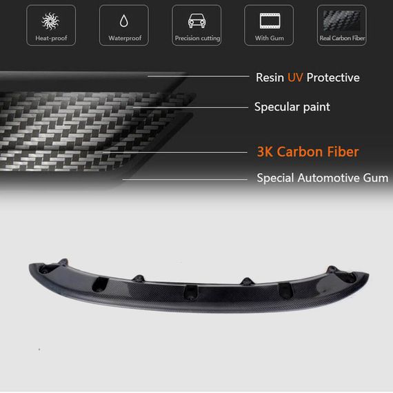 Накладка на передній бампер Lip V3 (для GTI HB 2010-2013, Карбон) для Volkswagen Golf 6 рр | Зображення 3