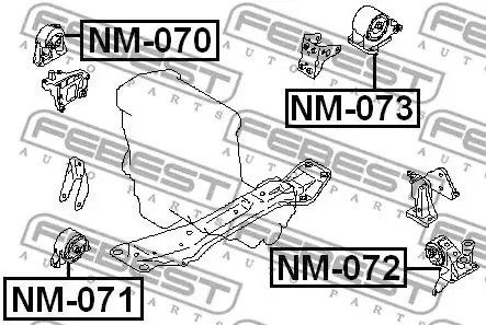 Подушка двигуна (передня) Almera/Primera/X-Trail 00-06, FEBEST (NM071) | Зображення 3
