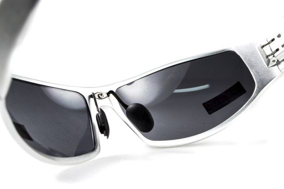 Окуляри захисні Global Vision BAD-ASS-1 Silver (gray) чорні в металевій оправі | Зображення 2