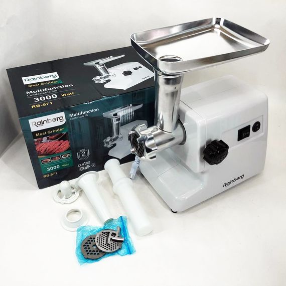 Электрическая мясорубка многофункциональная 2 скорости Rainberg RB-671 NE-148 2200Вт, Электромясорубка | Зображення 4