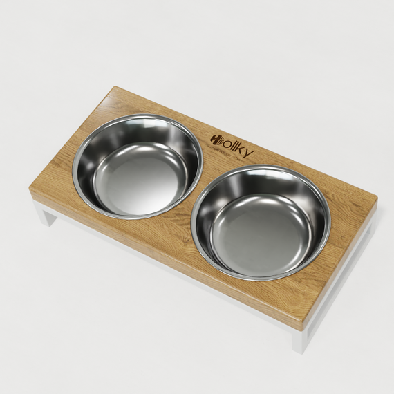 Миски на подставке для маленьких собак и котов Hollky Base XS (2 × 0,25 л) BXS-28145-WHNT | Зображення 3
