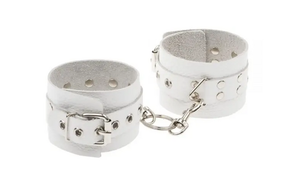 Наручники Leather Rastraints Hand Cuffs, White Sex Aura