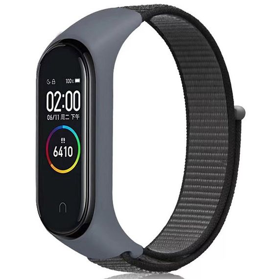Ремінець Nylon New для Xiaomi Mi Band 3/4/5/6/7 Gray