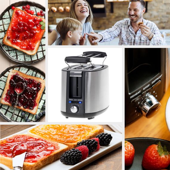 Тостер Adler AD 3214 900Вт/ 2 відділення/7 режимів підсмажування/розморожування/підігрів булочок | Зображення 6