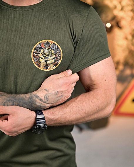 Тактична потоотводна Футболка Небесна кара олива    ПП7894 | Зображення 4