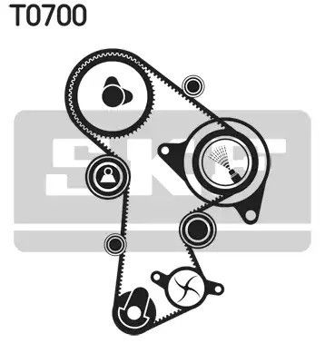 Помпа + комплект ременя ГРМ SKODA RAPID, SEAT ALHAMBRA, SKF (VKMC011482) | Зображення 1