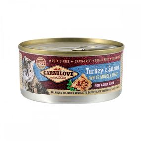 Корм вологий Carnilove Cat k консерви для дорослих котів з індичкою та лососем 100 г