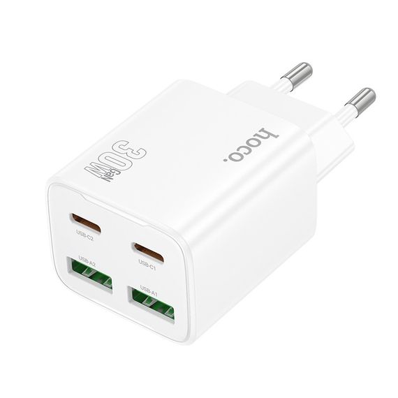 МЗП Hoco N56 Fundador PD30W four-port (2USB-A/2C) White