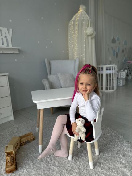 Дитячий столик і стільчик корона білий. Столик із нішею для олівців і розмальовок | Зображення 7