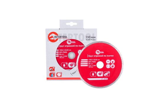 Диск алмазный Intertool - 150 мм плитка Pro (CT-3008) | Зображення 1