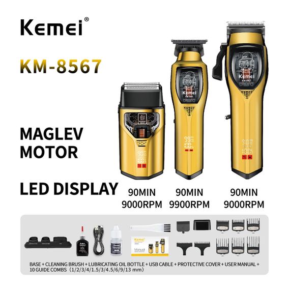 Барбер-набор для стрижки AND KM-8567 черный | Зображення 5