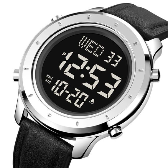 Skmei 1864LSIBK Silver-Black Leather | Зображення 1