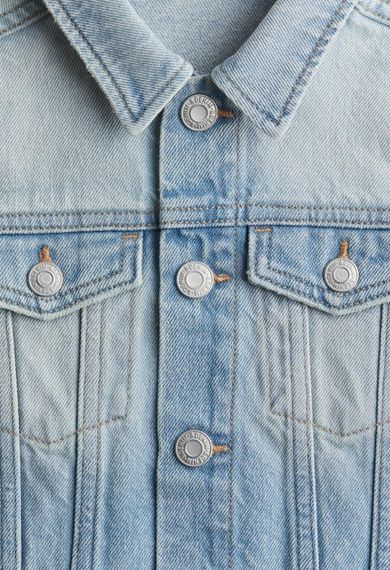Дитяча джинсова куртка для дівчинки H&M 110 см Блакитна (25101505D) | Зображення 1