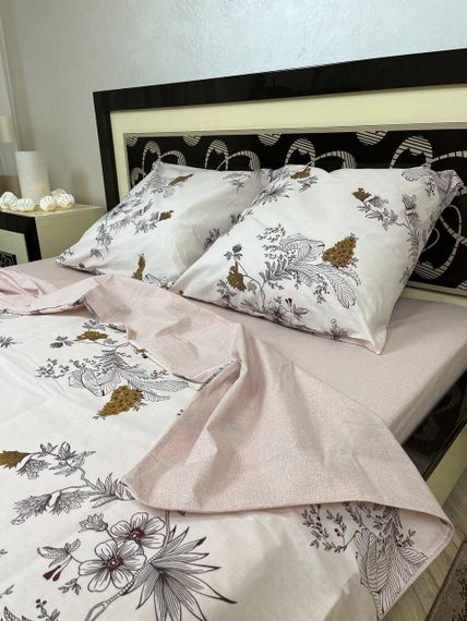 Комплект постельного белья Soft двуспальный 180х220 см цветы на белом | Зображення 2