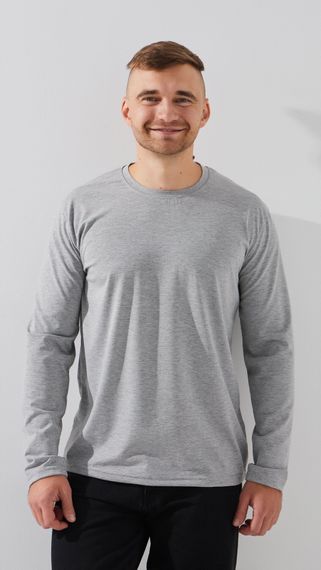 Лонгслів однотонний чоловічий GENUA 2024 2XL Сірий shop (2000990622303)
