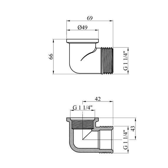 Кутник Karro 1 1/4" ВЗ нікельований KR-3212 | Зображення 1