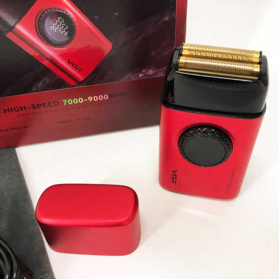Електробритва VGR V-378 RED шейвер, подвійне лезо, регулювання потужності 7000-9000 RPM. Колір: червоний | Зображення 3