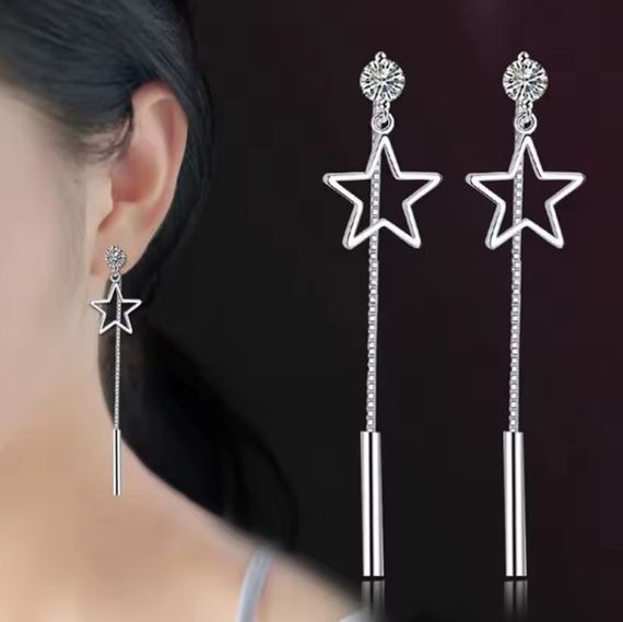 Сережки підвіски Primo Star - Silver | Зображення 1